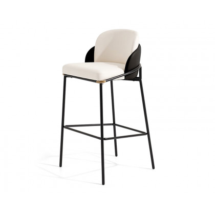 HMR Linenic Series Modern PU Leather Bar Stools - Black, 20.9"L x 20.9"W x 41.3"H, 8-Pieces