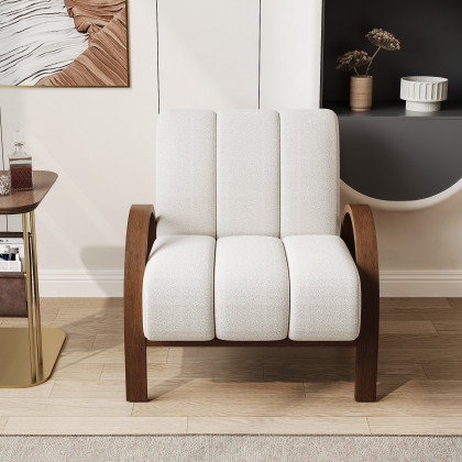 HMR - Boucle Ash Wood Accent Chair