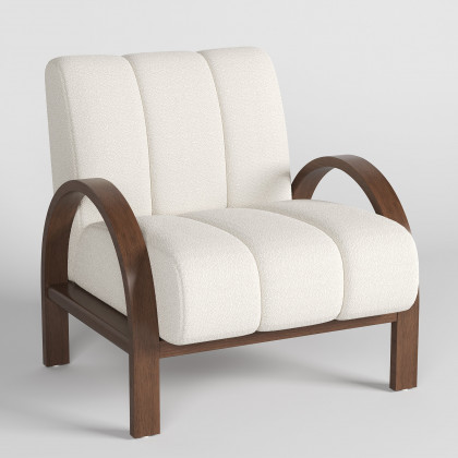 HMR - Boucle Ash Wood Accent Chair
