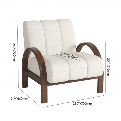 HMR - Boucle Ash Wood Accent Chair