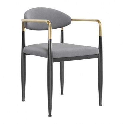 HMR Otrast Series Modern Dining Chairs with PU Leather Upholstery - Gray, 8-Pieces