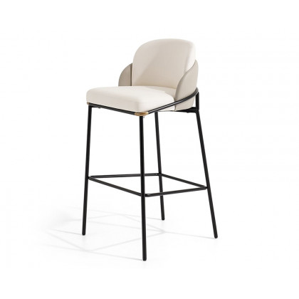 HMR Linenic Series Modern PU Leather Bar Stools - Gray, 20.9"L x 20.9"W x 41.3"H, 1-Piece