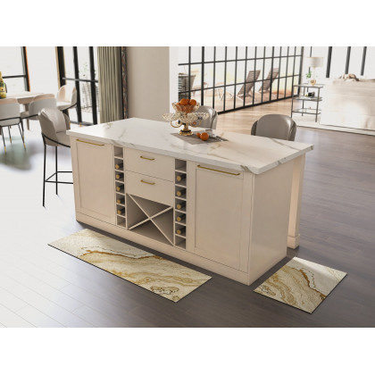 HMR Linenic Series Modern PU Leather Bar Stools - Gray, 20.9"L x 20.9"W x 41.3"H, 1-Piece