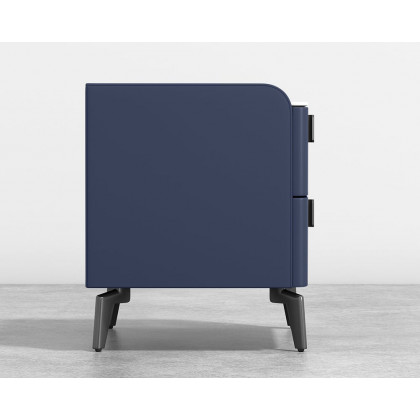HMR Nightstand with 2-Drawer (Set of 2) - Blue, Faux Leather