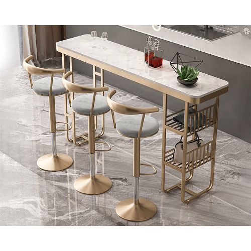 HMR Modern Adjustable Swivel Bar Stools with Velvet Upholstery (Set of 4) - Gray