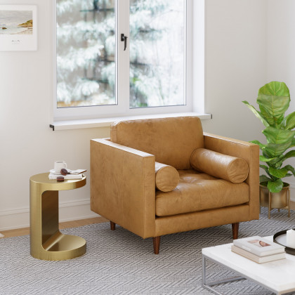 HMR - C Shaped Side Table Gold Cocktail Table