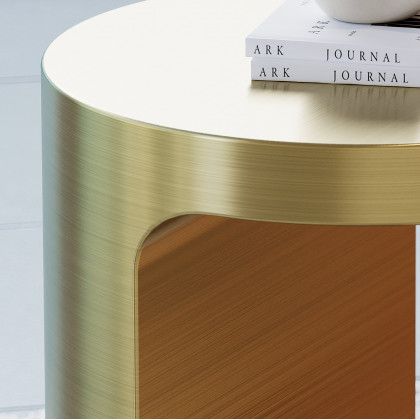 HMR - C Shaped Side Table Gold Cocktail Table