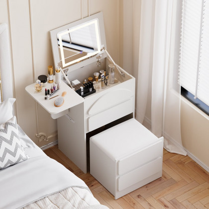 HMR - Mini Smart Makeup Vanity Set with with Mirror & Lights