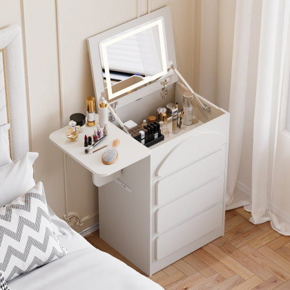 HMR - Mini Smart Makeup Vanity Set with with Mirror & Lights