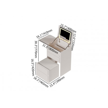 HMR - Mini Smart Makeup Vanity Set with with Mirror & Lights
