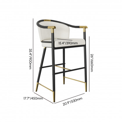 HMR - Craines Series Modern Velvet Upholstered Counter Stools - Beige