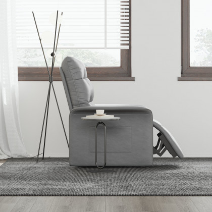 HMR - Leather Power Recliner Accent Chair with Side Pocket