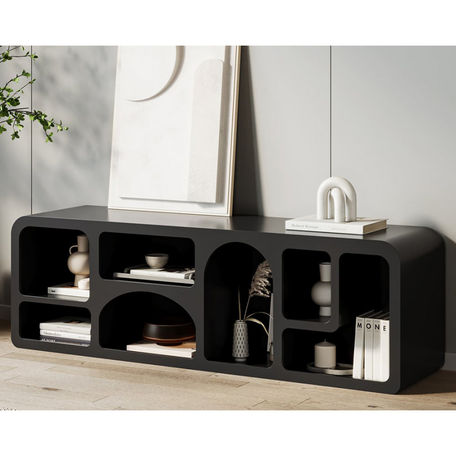HMR - Codiys Art Deco Bookshelf Wood TV Stand with Shelves for TV Up to 70"