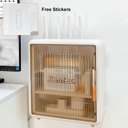 HMR - Morden White Mount & Desktop Router Box Cable Management Decorative Storage Shelf