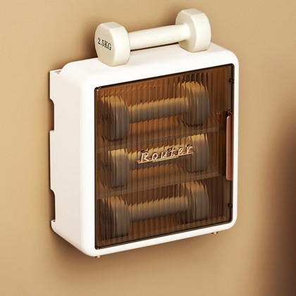 HMR - Morden White Mount & Desktop Router Box Cable Management Decorative Storage Shelf