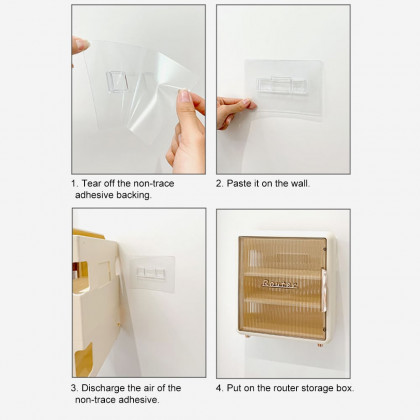 HMR - Morden White Mount & Desktop Router Box Cable Management Decorative Storage Shelf