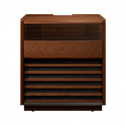HMR Modern Walnut Nightstand with Light Wood Bedside Table with 2 Drawers - Walnut, Single