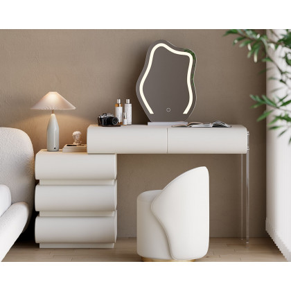 HMR - Humply Leather Makeup Vanity Set with Mirror & Lights (40"-53")