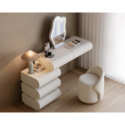HMR - Humply Leather Makeup Vanity Set with Mirror & Lights (40"-53")