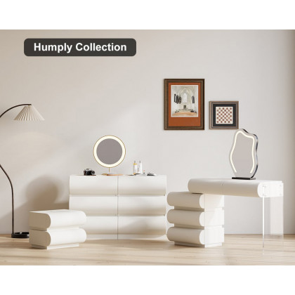 HMR - Humply Leather Makeup Vanity Set with Mirror & Lights (40"-53")