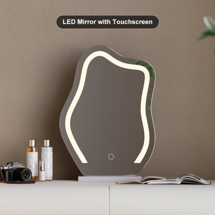HMR - Humply Leather Makeup Vanity Set with Mirror & Lights (40"-53")