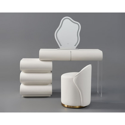 HMR - Humply Leather Makeup Vanity Set with Mirror & Lights (40"-53")