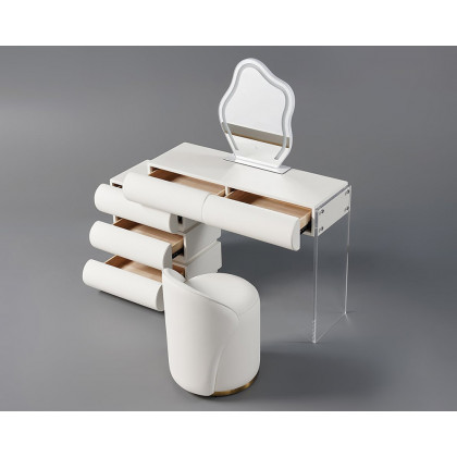 HMR - Humply Leather Makeup Vanity Set with Mirror & Lights (40"-53")