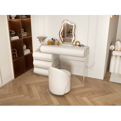 HMR - Humply Leather Makeup Vanity Set with Mirror & Lights (40"-53")