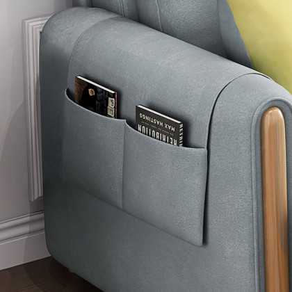 HMR 81" King 3-Seater Leath-aire Sleeper Sofa - Light Gray