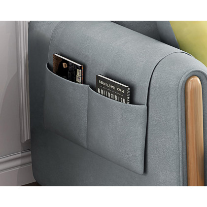 HMR 81" King 3-Seater Leath-aire Sleeper Sofa - Light Gray