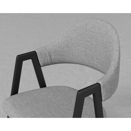 HMR Modern Dining Chairs with Linen Upholstery - Gray, 4-Pieces