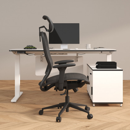 HMR - Ergonomic Adjustable High Back Black Office Desk Chair