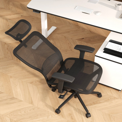 HMR - Ergonomic Adjustable High Back Black Office Desk Chair
