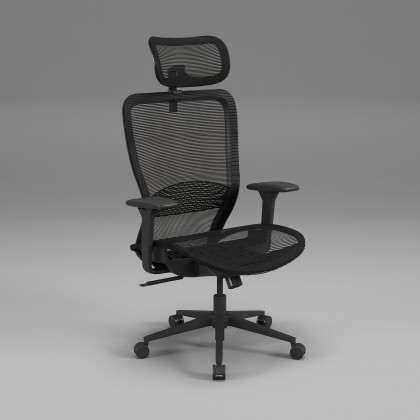 HMR - Ergonomic Adjustable High Back Black Office Desk Chair