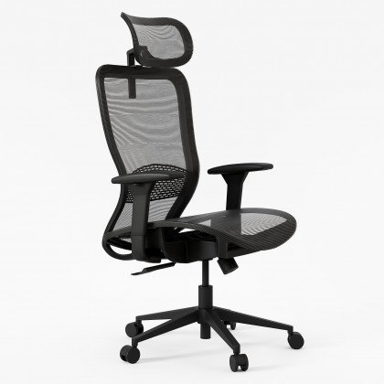 HMR - Ergonomic Adjustable High Back Black Office Desk Chair