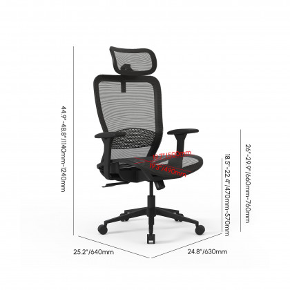 HMR - Ergonomic Adjustable High Back Black Office Desk Chair
