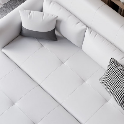 HMR - 109" Leath-aire Reclining Sectional Sofa Bed