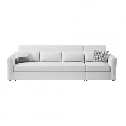 HMR - 109" Leath-aire Reclining Sectional Sofa Bed