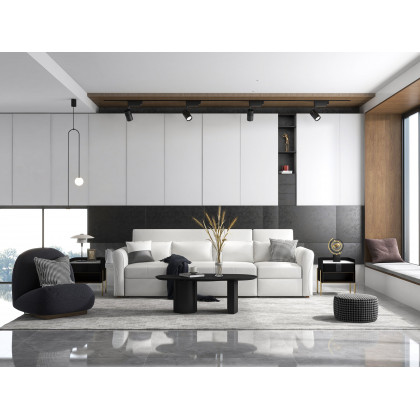 HMR - 109" Leath-aire Reclining Sectional Sofa Bed