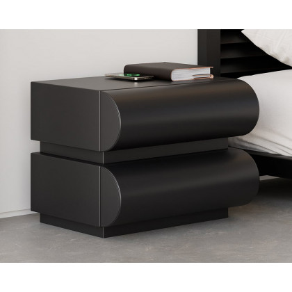HMR Humply Makeup Vanity Set - Black, With Nightstand, 2 Drawers