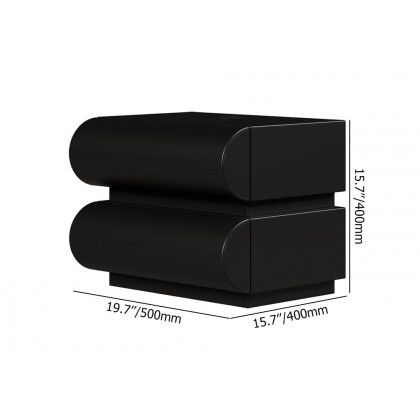 HMR Humply Makeup Vanity Set - Black, With Nightstand, 2 Drawers