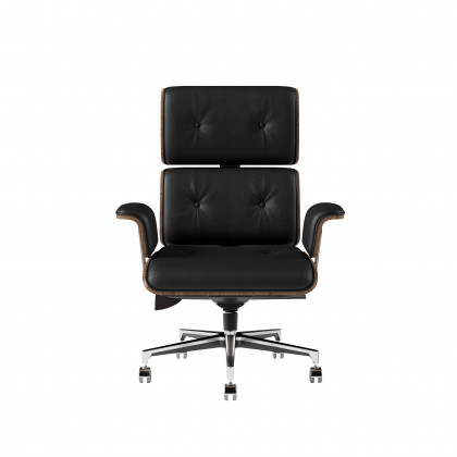 HMR Modern Swivel Desk & Home Office Chair Set L-Shaped Rotating Desk Adjustable - Black & Walnut