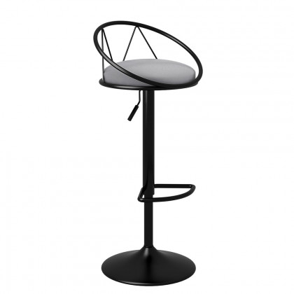 HMR Modern Adjustable Swivel PU Leather Upholstered Counter Stools with (Set of 2) - Gray