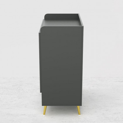 HMR Yellar Nordic Entryway Shoe Cabinet with Doors & Open Shelves - Gray, 31.5" (5 Shelves)