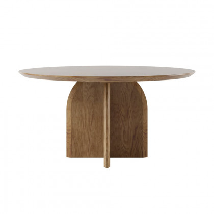 HMR Modern Wood Round Dining Table - Walnut, 53.1" (Seats 4-6 People)