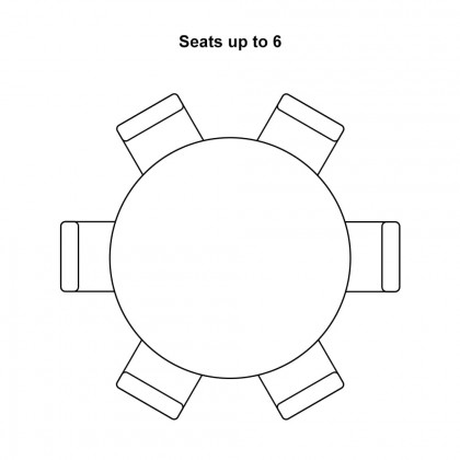 HMR Modern Wood Round Dining Table - Walnut, 53.1" (Seats 4-6 People)