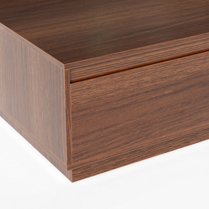 HMR - 47" Mid Century Rectangular Walnut Block Coffee Table