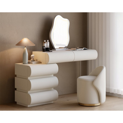 HMR Humply Makeup Vanity Set - White, With Cabinet, 6 Drawers