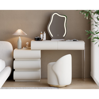 HMR Humply Makeup Vanity Set - White, With Cabinet, 6 Drawers