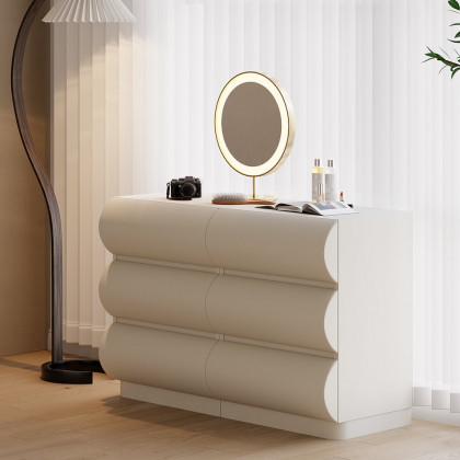 HMR Humply Makeup Vanity Set - White, With Cabinet, 6 Drawers